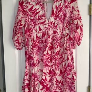 H&M Pink and White Floral Top